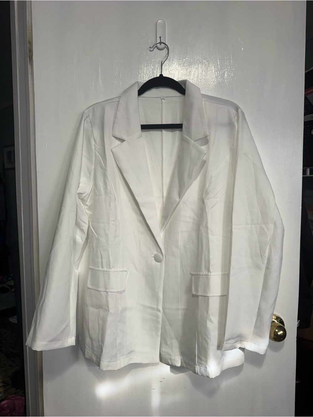 Women’s White Single-Button Blazer Jacket